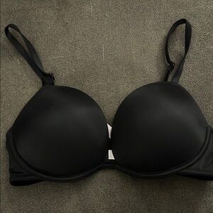 PINK Victoria's Secret Black Plunge Bra with Adjustable Straps